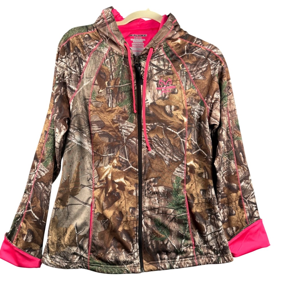 Retro Realtree Medium Xtra Camo Pink Full Zip Hoodie Jacket Gorpcore‎ Camocore